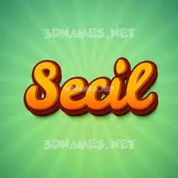 secil in Green Rays style - 3D name wallpaper