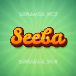 seeba in Green Rays style - 3D name wallpaper