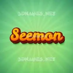 seemon in Green Rays style - 3D name wallpaper