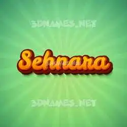 sehnara in Green Rays style - 3D name wallpaper