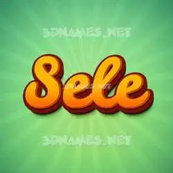 sele in Green Rays style - 3D name wallpaper