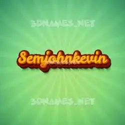 semjohnkevin in Green Rays style - 3D name wallpaper