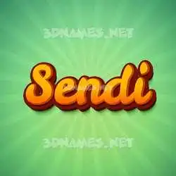 sendi in Green Rays style - 3D name wallpaper