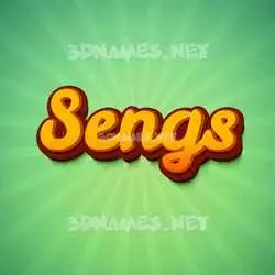 sengs in Green Rays style - 3D name wallpaper