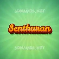 senthuran in Green Rays style - 3D name wallpaper