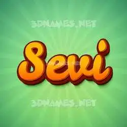 sevi in Green Rays style - 3D name wallpaper