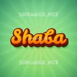 shaba in Green Rays style - 3D name wallpaper