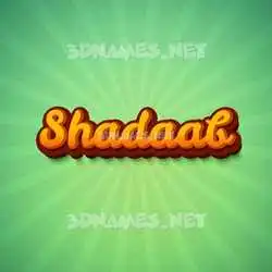 shadaab in Green Rays style - 3D name wallpaper