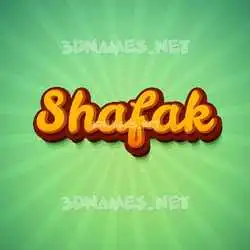 shafak in Green Rays style - 3D name wallpaper