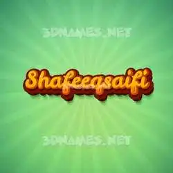 shafeeqsaifi in Green Rays style - 3D name wallpaper