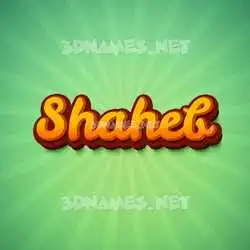 shaheb in Green Rays style - 3D name wallpaper