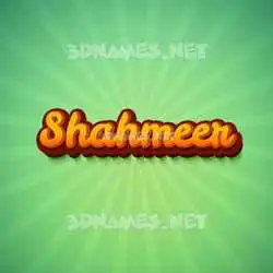shahmeer in Green Rays style - 3D name wallpaper