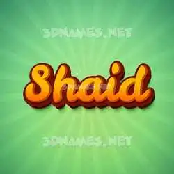 shaid in Green Rays style - 3D name wallpaper