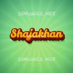 shajakhan in Green Rays style - 3D name wallpaper