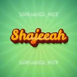 shajeeah in Green Rays style - 3D name wallpaper