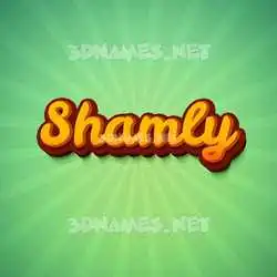 shamly in Green Rays style - 3D name wallpaper