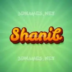 shanib in Green Rays style - 3D name wallpaper