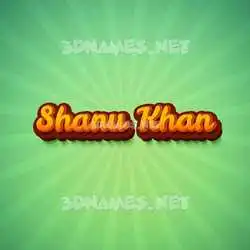 shanu khan in Green Rays style - 3D name wallpaper