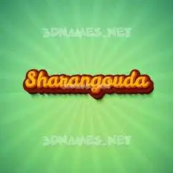 sharangouda in Green Rays style - 3D name wallpaper