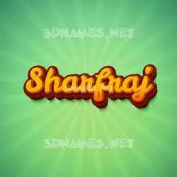 sharfraj in Green Rays style - 3D name wallpaper