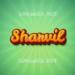 sharvil in Green Rays style - 3D name wallpaper