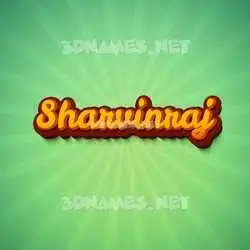 sharvinraj in Green Rays style - 3D name wallpaper