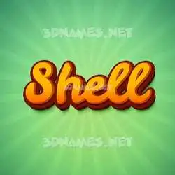 shell in Green Rays style - 3D name wallpaper