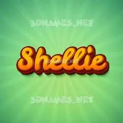 shellie in Green Rays style - 3D name wallpaper