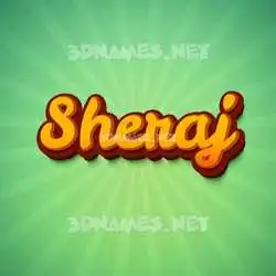 sheraj in Green Rays style - 3D name wallpaper