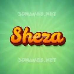 sheza in Green Rays style - 3D name wallpaper