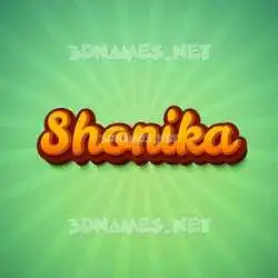 shonika in Green Rays style - 3D name wallpaper