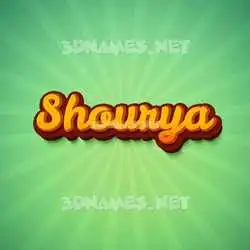 shourya in Green Rays style - 3D name wallpaper