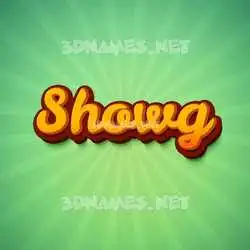 showg in Green Rays style - 3D name wallpaper