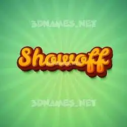 showoff in Green Rays style - 3D name wallpaper