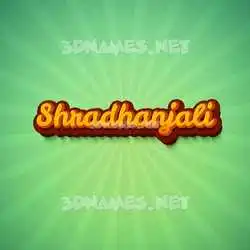 shradhanjali in Green Rays style - 3D name wallpaper