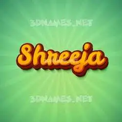 shreeja in Green Rays style - 3D name wallpaper