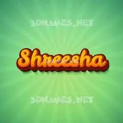 shreesha in Green Rays style - 3D name wallpaper