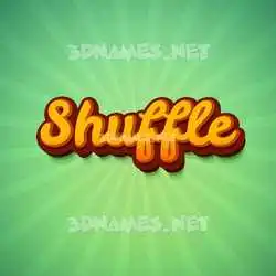 shuffle in Green Rays style - 3D name wallpaper