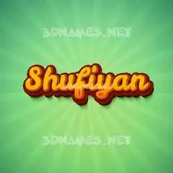 shufiyan in Green Rays style - 3D name wallpaper