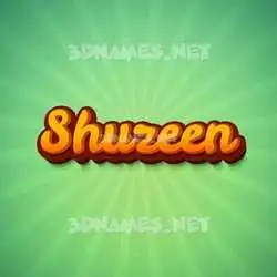 shuzeen in Green Rays style - 3D name wallpaper