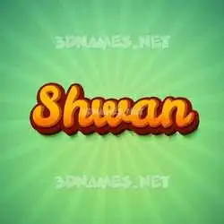 shwan in Green Rays style - 3D name wallpaper