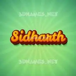 sidharth in Green Rays style - 3D name wallpaper