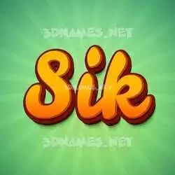 sik in Green Rays style - 3D name wallpaper