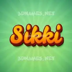 sikki in Green Rays style - 3D name wallpaper
