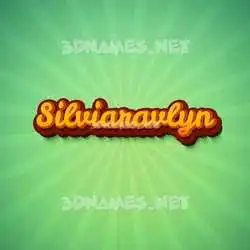 silviaravlyn in Green Rays style - 3D name wallpaper