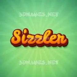 sizzler in Green Rays style - 3D name wallpaper