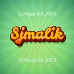 sjmalik in Green Rays style - 3D name wallpaper