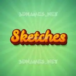 sketches in Green Rays style - 3D name wallpaper