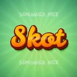 skot in Green Rays style - 3D name wallpaper