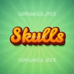 skulls in Green Rays style - 3D name wallpaper